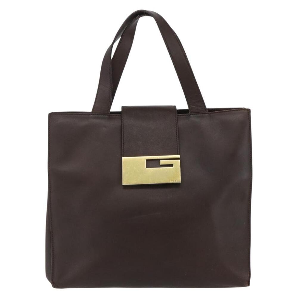 GUCCI Hand Bag Leather Brown Gold 002 0347 Auth 151640 - Picture 13 of 16